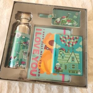 BNWT Disney Parks Pixar UP Dug Travel Set - Journal, Bottle, Luggage Travel 4pc